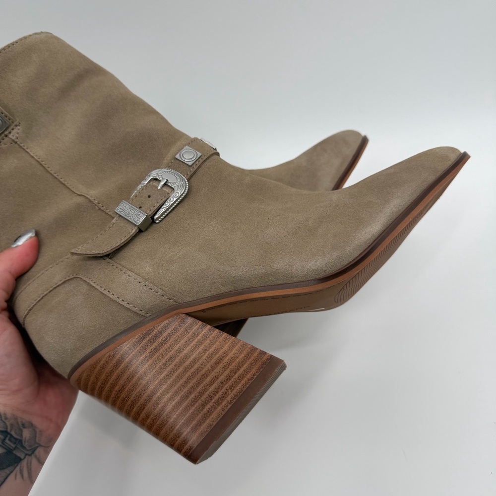 Lucky Brand Sogn Buckled Block-Heel Western Boots - Picture 5 of 9